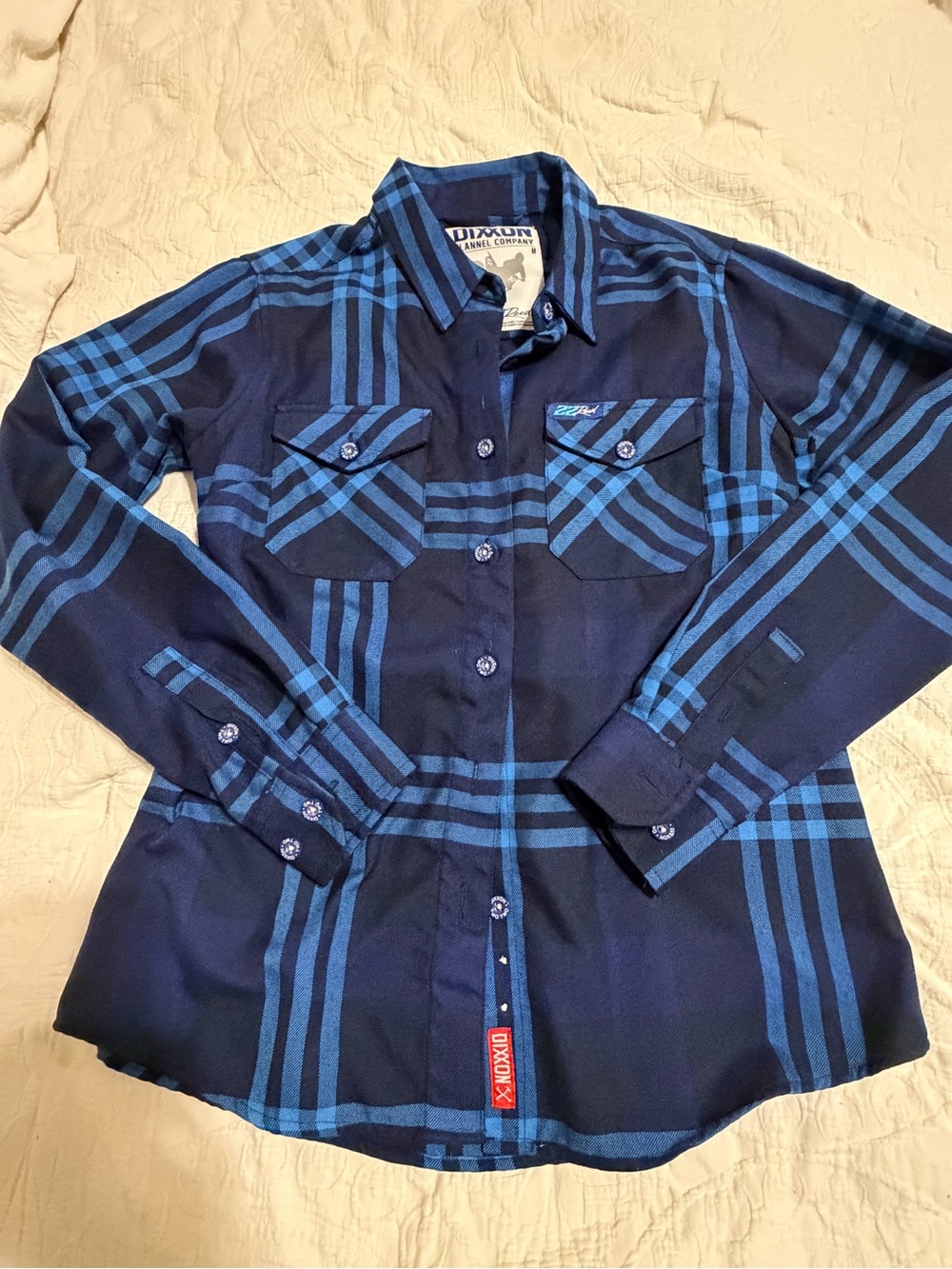 Dixxon Flannel Company 22 Reed CR22 Blue Plaid Shirts, Size M